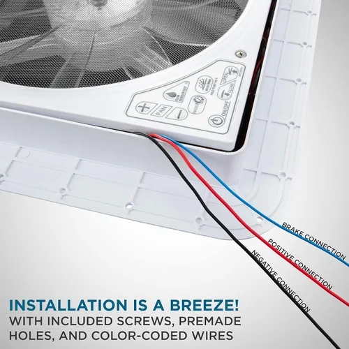 Miniatura 3 de Hike Crew Ventilador de ventilación de techo RV de 14 pulgadas con control remoto Ventilador de entrada y escape de 12 V de 6 velocidades