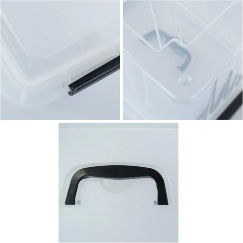 Miniatura 3 de Caja de almacenamiento transparente de plástico de 10 L, caja de plástico con tapa, paquete de 6 Clear Design, Locking Latch Lid, Convenient Top