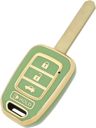 Funda protectora para llavero de Honda Accord Civic CR-V HR-V, con soporte para llavero, cubierta protectora de entrada sin llaves, accesorios Verde