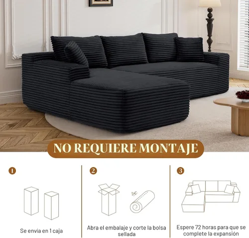 Miniatura 4 de Sofás seccionales de nube deshuesada de 95 pulgadas para sala de estar, cómodo y esponjoso sofá de espuma viscoelástica en forma de L, sofá modular
