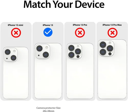 Miniatura 6 de Whitestone - Protector de cámara para Apple iPhone 13 (6.1 pulgadas), instalación con un solo toque, protector de lente de cámara resistente a