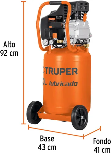 Miniatura 2 de TRUPER COMP-50LV Compresor de aire lubricado con aceite de 13 galones. Herramienta eléctrica de 120 voltios. 1 paquete