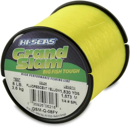 Miniatura 7 de HI-SEAS Línea de pesca de monofilamento Grand Slam - Fuerte y resistente a la abrasión en transparente, rosa, verde, azul humo, amarillo Azul ahumado