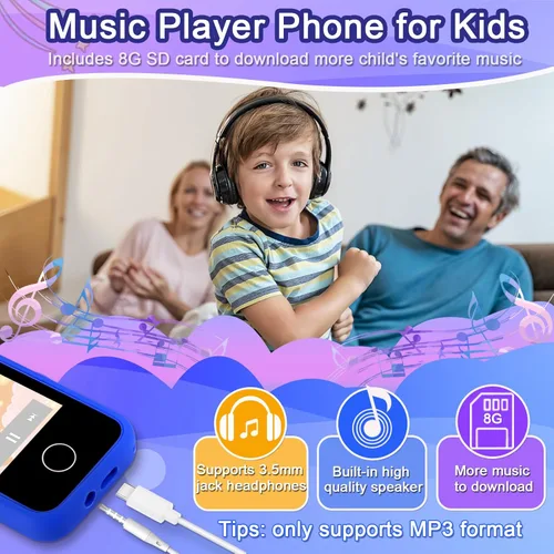 Miniatura 7 de Teléfono infantil para niños, regalos de cumpleaños de Navidad para niños y niñas de 3 a 10 años, teléfono celular, pantalla táctil de 2.8 pulgadas