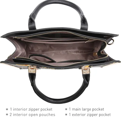 Miniatura 4 de Dasein Bolso de mano grande para mujer, de piel vegana, bolsa de trabajo, bolsa de hombro con cartera a juego