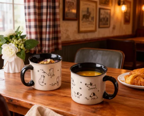 Miniatura 6 de AmorArc Juego de 2 tazas de café de cerámica grandes de 22 onzas, tazas de gran tamaño con mango grande para hombres, mujeres, papá, mamá, taza Negro