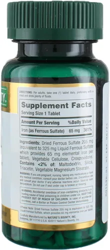 Miniatura 2 de Nature's Bounty Hierro 65 mg comprimidos 100 comprimidos, 100 cada uno, paquete de 3