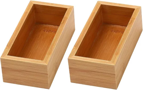 Miniatura 11 de YBM HOME Caja organizadora de cajones de bambú para cajón de cocina, oficina, dormitorio, habitación de los niños, manualidades, costura y baño