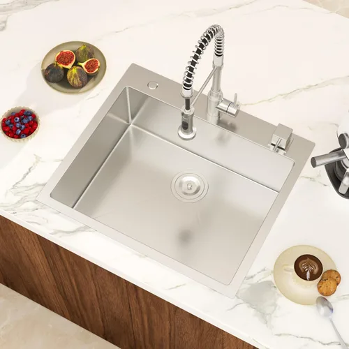 Miniatura 27 de Black Bar Sink Drop in 13x15 Inch Topmount Single Bowl Kitchen Sink Handmade T304 Stainless Steel Wet Bar Sink Outdoor RV Handmade Small Prep Sink