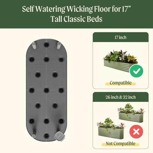 Miniatura 2 de Vego garden Suelo de riego automático de 2.0 x 5.0 pies para camas clásicas 4 en 1 de 17 pulgadas de alto