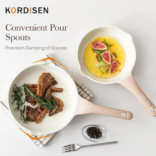 Miniatura 9 de Kordisen Sartén de cerámica antiadherente, sartén grande de cerámica de 12.5 pulgadas, sartén de cocina saludable y no tóxica, mango que se mantiene