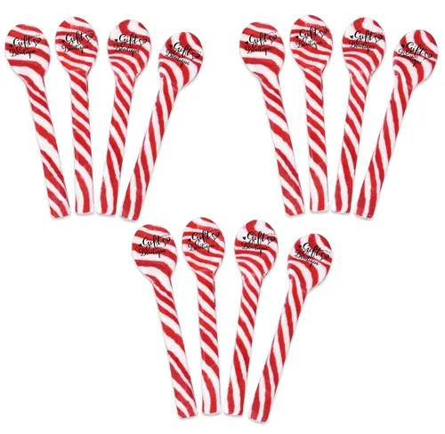 Cucharas de caramelo de menta de Navidad de Gift Boutique 12 paquetes de caramelos comestibles de menta en bastón envueltos individualmente para
