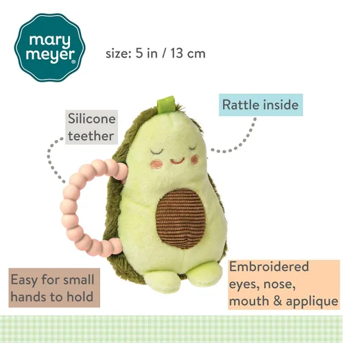 Miniatura 4 de Mary Meyer Sonajero mordedor para bebé, 6 pulgadas, Piña Sweetie