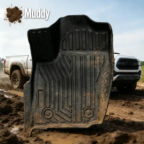 Miniatura 3 de YQ Alfombrillas para Toyota Tundra CrewMax Cab 2022-2026, TPE para todo tipo de clima, juego completo de 2 filas delanteras y traseras para Tundra