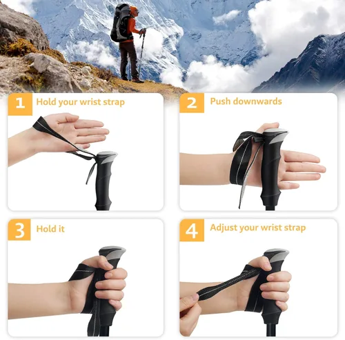 Miniatura 6 de Covacure Trekking Poles Collapsible Hiking Poles - 2 Pcs Aluminum Alloy 7075 Trekking Sticks with Quick Lock System, Telescopic, Collapsible for