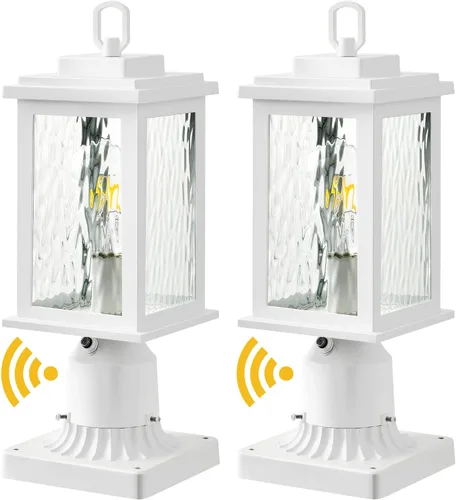Miniatura 9 de VIANIS Luces de Poste para Exteriores de Bronce Frotado con Aceite Paquete de 2, Postes de Luz del Atardecer al Amanecer para Exteriores con Base
