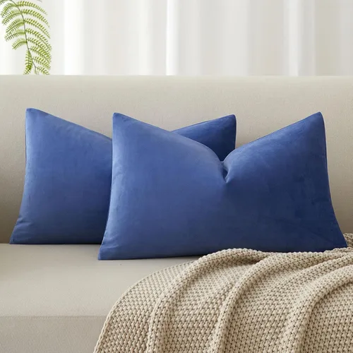 Miniatura 119 de Juspurbet - Juego de 2 fundas decorativas de terciopelo para cojines, fundas suaves para sofá, cama o sillón con cremallera oculta, para sala