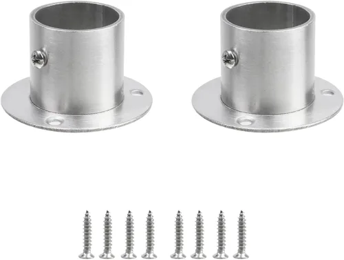 Geesatis Soporte de brida para barra de armario, 2 piezas, soporte de brida alta para barra de armario, con tornillos de montaje, acero inoxidable,