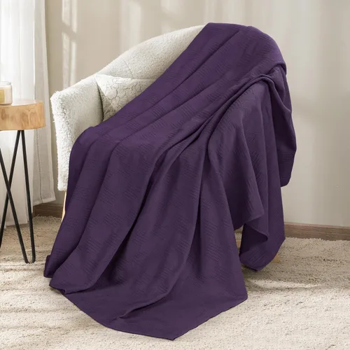 Miniatura 18 de Utopia Bedding Manta térmica 100% algodón, suave, ligera, transpirable, acogedora manta de primavera y verano para cama, decoración del hogar