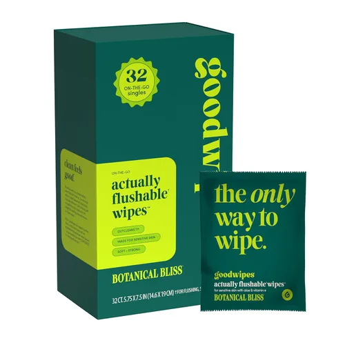 Goodwipes - Toallitas lavables individualmente envueltas para adultos en movimiento - Toallitas mini portátiles - Esenciales de viaje - Seguras para