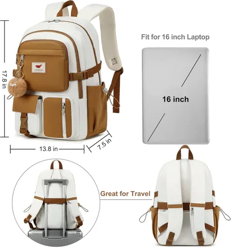 Miniatura 5 de Mochila para portátil de 15.6 pulgadas, mochila escolar para niños, mochilas universitarias, mochila de viaje, mochilas grandes para adolescentes