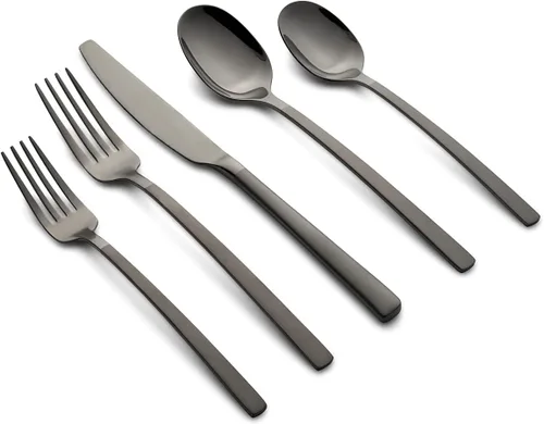 Miniatura 11 de Cambridge Beacon Black Satin - Juego de cubiertos de 20 piezas, acero inoxidable 18/0, apto para lavavajillas, utensilios de cocina, cuchillos