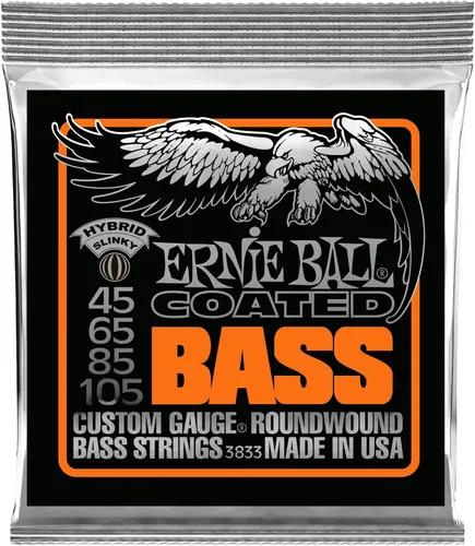 Miniatura 4 de Ernie Ball Cuerdas de guitarra bajo con revestimiento regular Slinky de 5 cuerdas, calibre 45-130 (P03836)