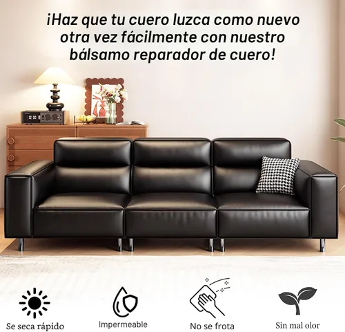 Miniatura 7 de Bálsamo recolorante de cuero negro, acondicionador restaurador de color de cuero, kits de reparación de cuero para muebles de vinilo, sofás