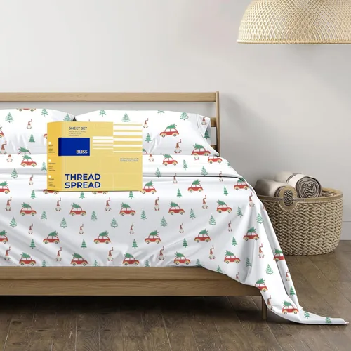 Miniatura 64 de THREAD SPREAD Juego de sábanas 100% de algodón egipcio tamaño Full - Sábanas de 600 hilos 4 piezas 16 pulgadas bolsillo profundo juego de sábanas