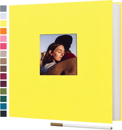 Miniatura 14 de potricher Álbum de fotos grande autoadhesivo de 4 x 6 pulgadas, 5 x 7 pulgadas, 8 x 10 pulgadas, cubierta de lino, 80 páginas en blanco, álbumes