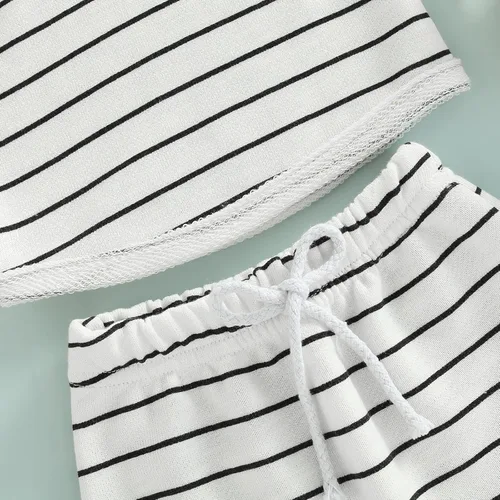 Miniatura 6 de BemeyourBBs Conjunto de ropa de verano para bebé niño con capucha y bolsillo y pantalones cortos de cintura elástica