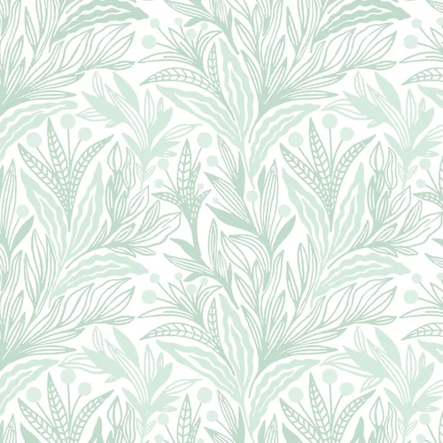 Dimoon Papel tapiz de 17.3 x 98.4 pulgadas, papel de contacto bohemio verde y blanco, papel de contacto bohemio moderno con hojas florales, apto