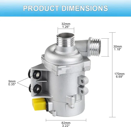 Miniatura 5 de JDMON Compatible con bomba de agua de motor eléctrico BMW Z4 X3 X5 325i 325xi 328i 328xi 525i 525xi 528i 528xi reemplazar 11517586925 702851208