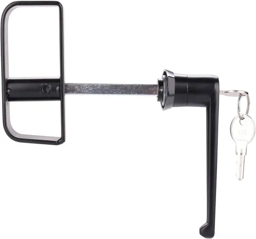Miniatura 3 de HauSun Kit de cerradura de manija de puerta de cobertizo de 4-1/2 pulgadas de largo con 2 llaves y 2 tornillos, vástago de 4-1/2 pulgadas