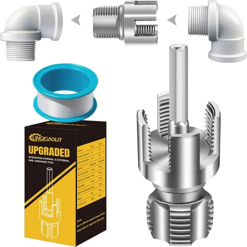 Herramienta de roscado de tubería interna y externa, roscador de tubería de PVC, herramienta de roscado de tubería, matrices de 1/2'' 3/4''