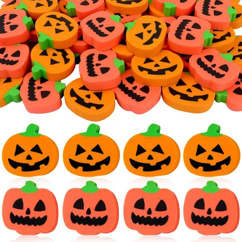HFATMOS - 36 borradores de calabaza de Halloween a granel, mini borradores para aula, tareas, recompensas escolares, premios de estudiantes,