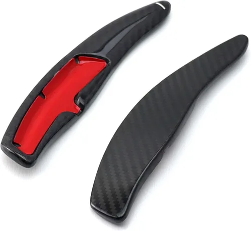 Miniatura 6 de iJDMTOY Extensiones de paleta grandes de fibra de carbono auténtica, color negro brillante, compatibles con Porsche Cayenne Macan Panamera 911
