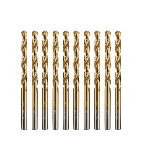 Miniatura 9 de amoolo Brocas de titanio de 1/4 pulgadas (10 unidades), brocas de metal HSS 4341 prémium para madera, metal, acero, plástico, aleación de aluminio