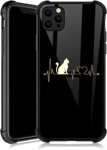 ZHEGAILIAN Funda compatible con iPhone 13 Pro, fundas Cat Heartbeat 13 Pro para niñas, esquinas reforzadas, TPU suave, a prueba de golpes, Latido de