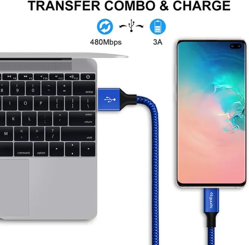 Miniatura 4 de Cable USB A a USB C de etguuds de 6 pies, paquete de 2 cables, cable de carga tipo C de 3 A de carga rápida para iPhone 17 16 15 Pro Max 16e 17 Air