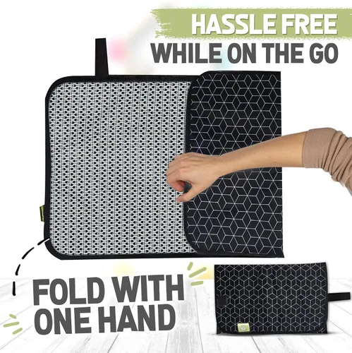 Miniatura 5 de KeaBabies Cambiador de pañales portátil y organizador de pañales para bebé, tapete cambiador plegable impermeable para bebés, organizador grande