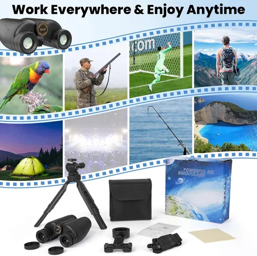 Miniatura 4 de Prismáticos oculares grandes profesionales de 25 x 30 para adultos, kit completo con adaptador de teléfono, adaptador de trípode, impermeable