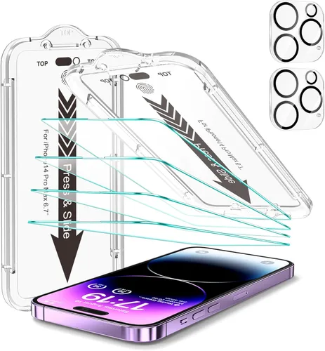 Miniatura 13 de EZ-GLAZ - Paquete de 4 + 2 protectores de pantalla de privacidad para iPhone 13 [6.1 pulgadas] con protector de lente de cámara