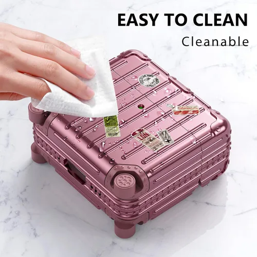 Miniatura 5 de Filoto Funda compatible con Airpods 4, bonito diseño de maleta de moda para Airpods de 4ª generación, funda rígida protectora a prueba de golpes