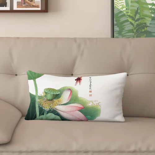 Miniatura 18 de Funda de almohada con estampado digital de loto zen chino, diseño de doble cara para sofá, sala de estar, decoración de dormitorio