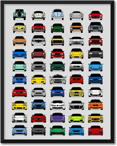 Miniatura 11 de Custom Car Posters Póster hecho a mano compatible con póster de American Muscle Car e impresión de automóviles clásicos y vehículos icónicos, 8 x 10