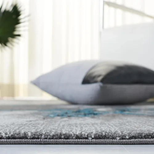Miniatura 6 de SAFAVIEH Glacier Collection GLA127M - Alfombra moderna abstracta que no desprende pelusa, para sala de estar o dormitorio, 4 x 6 pies, azul/gris