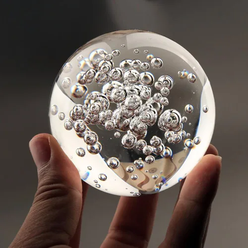 Bola de cristal de burbujas pisapapeles hermosa bola de vidrio para bola decorativa, Lensball, fotografía, mirar adivinación o Feng Shui y bola de