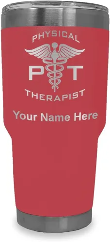 Miniatura 23 de LaserGram PT Physical Therapeut, vaso aislado al vacío de 20 onzas, grabado personalizado incluido (negro)