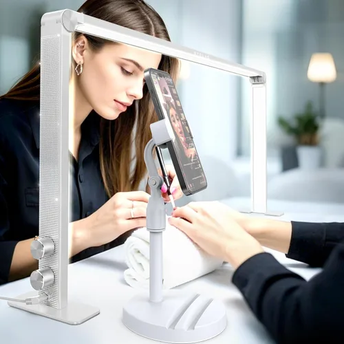 Miniatura 9 de STOLAS Nail Tech - Lámpara de manicura LED regulable de 4000 K-6000 K, luz de escritorio para tecnología de uñas, color plateado